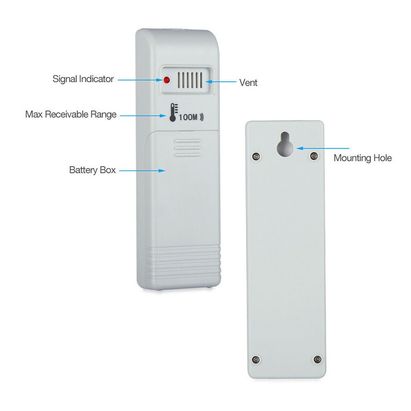 Digital Thermometer Clock Temperature Wireless Transmitter Meter Indoor/Outdoor gallery