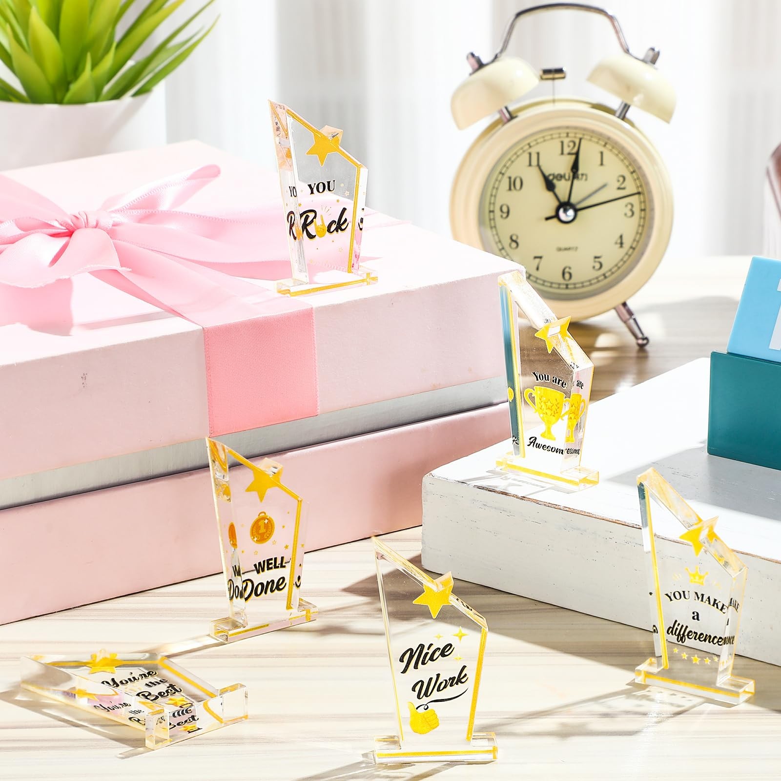 18 Pcs Employee Appreciation Awards Gifts Bulk Small Acrylic Trophies Mini Th... gallery