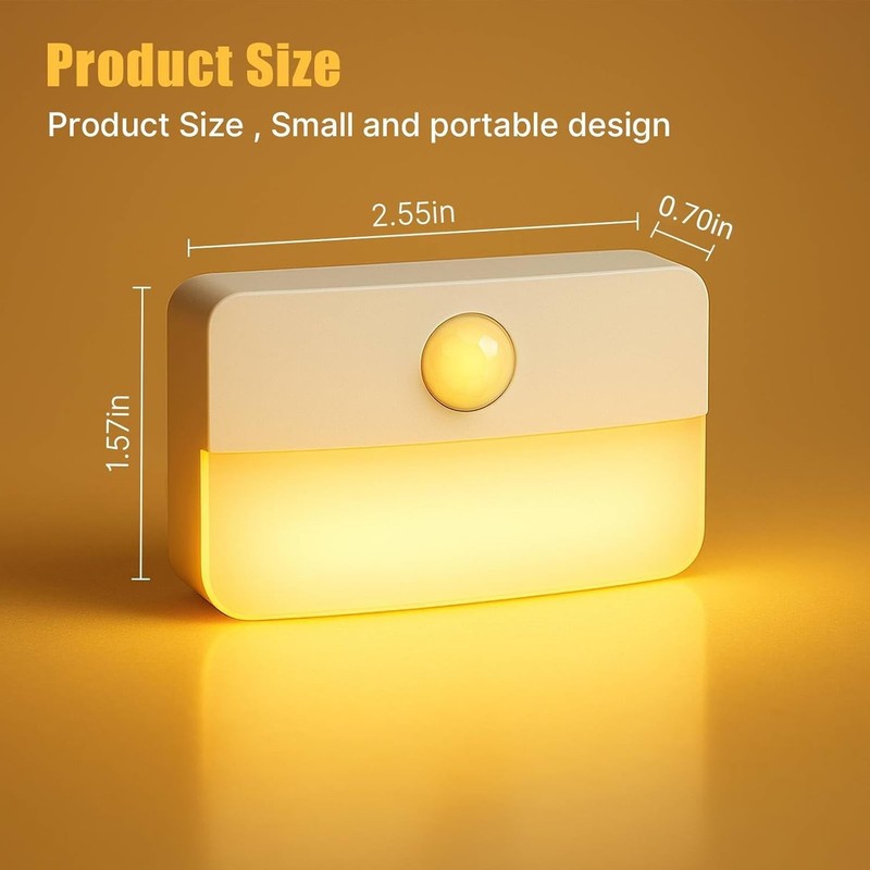 8 Pack Motion Sensor Stair Lights Indoor Battery Operated Wireless LED Night gallery