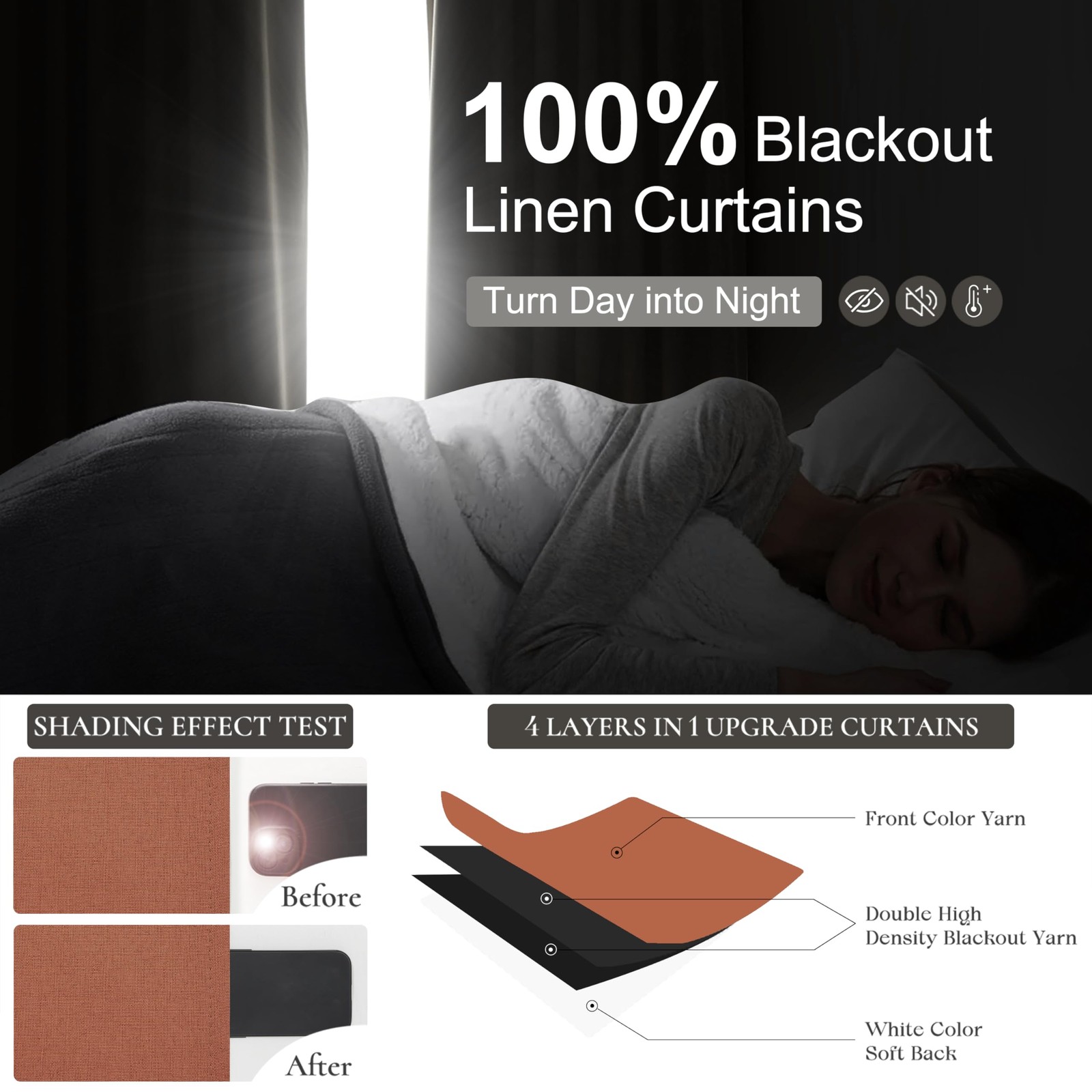 Fall Burnt Orange Curtains Blackout Extra Long 120 Inches 2 Panels Set,Terrac... gallery