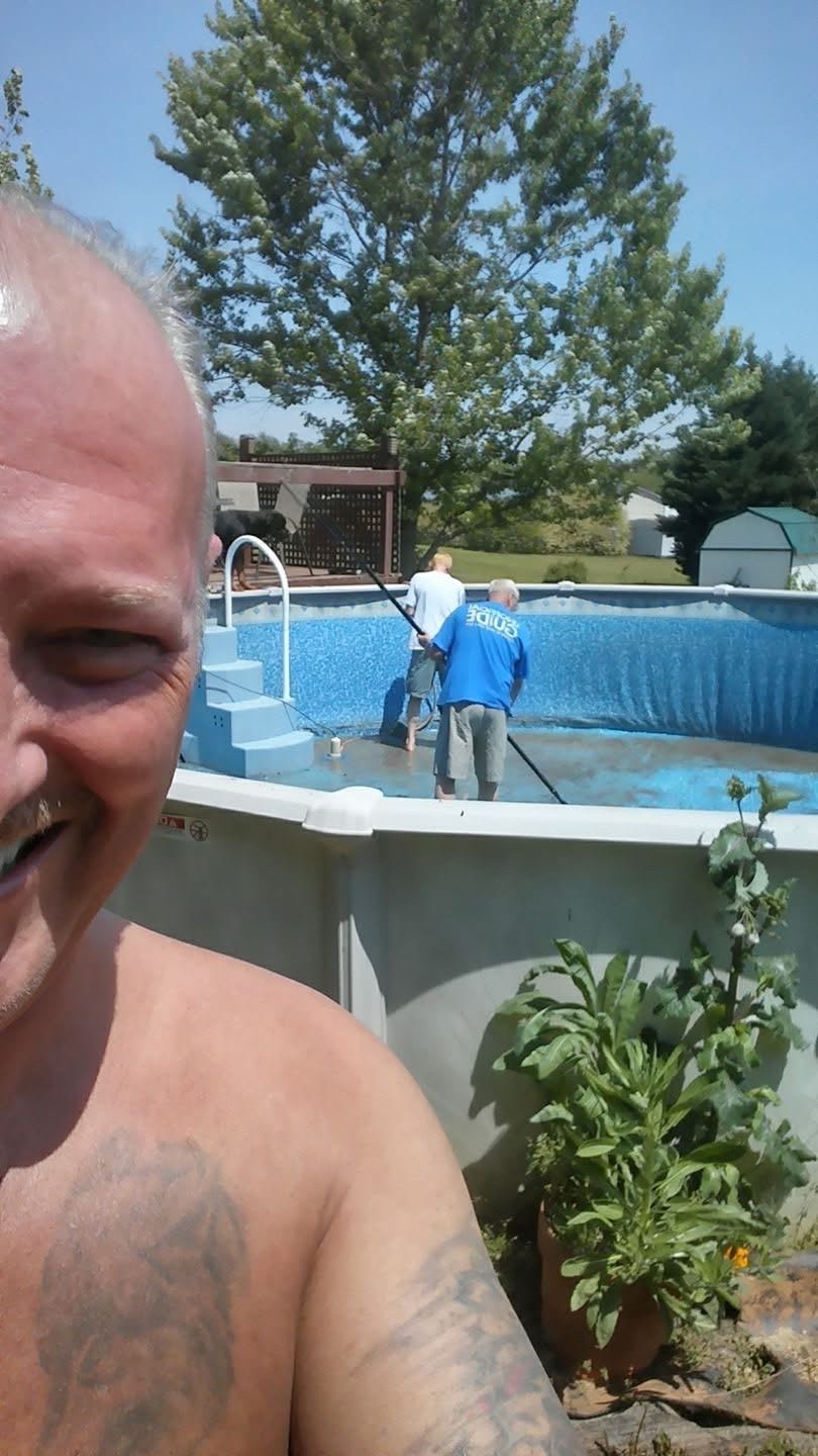 24 ft round above ground pool purchaced and installed by Campbell pools gallery