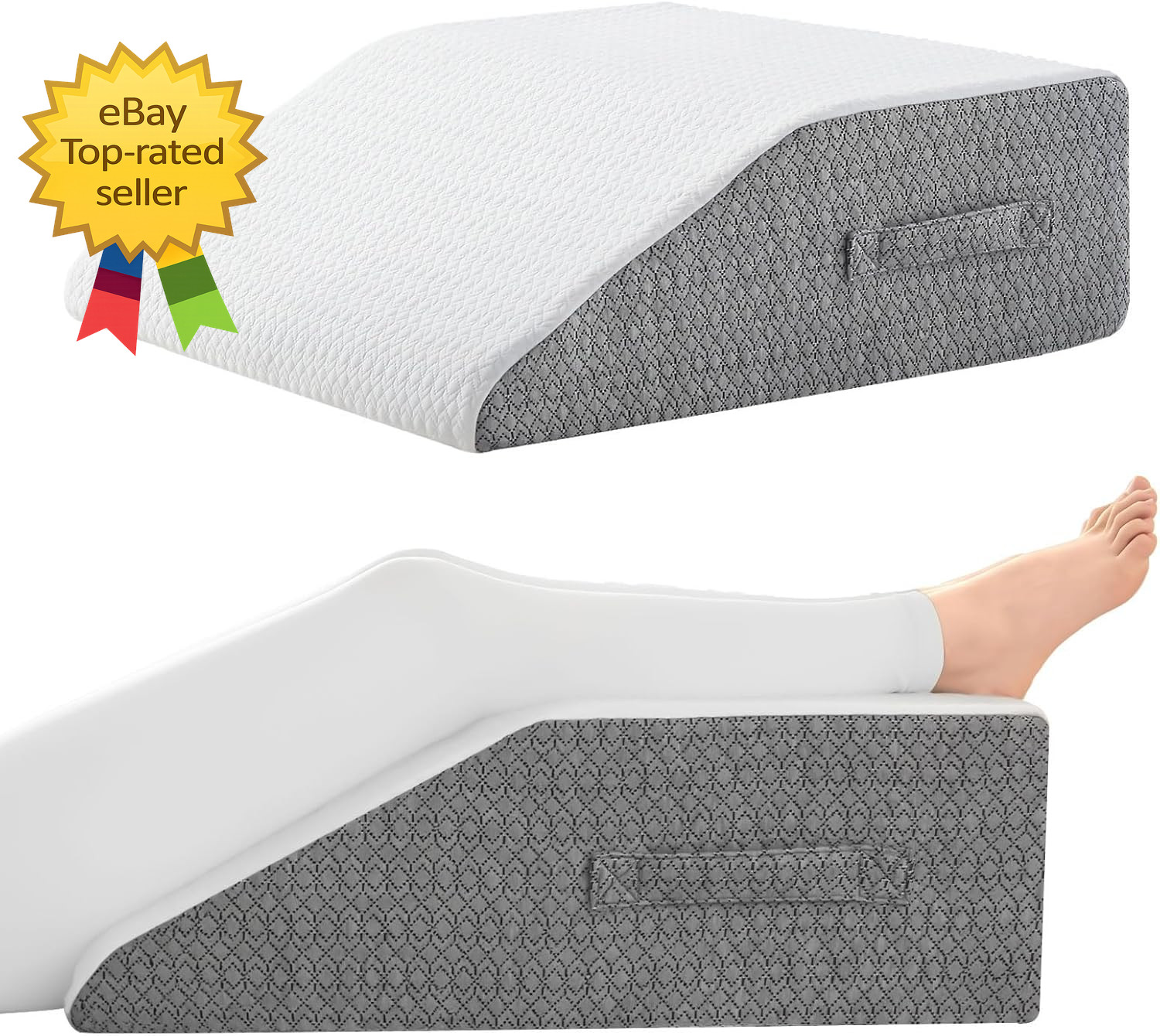 Leg Pillow for Elevation & Support, 24"X22"X8" Memory Foam Cushion gallery