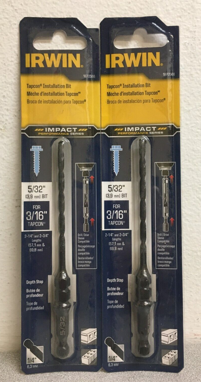 Irwin 1870566 Tapcon Impact Installation Drill Bit 5/32 in. X 5 in. Pk of 2 gallery