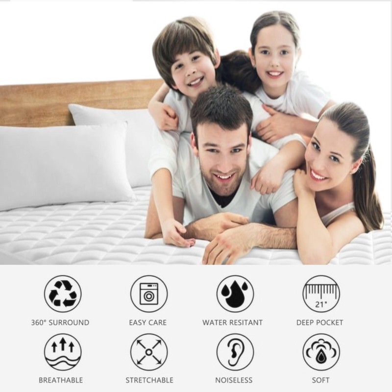 Extra Waterproof Mattress Protector Quilted Mattress Pad Cover Breathable Fitted gallery
