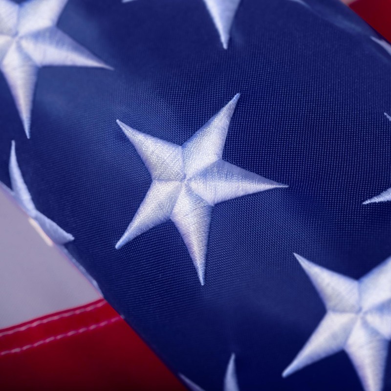 8x12 ft Heavy Duty Polyester US Flag - Embroidered Stars, Sewn Stripes, UV Prote gallery
