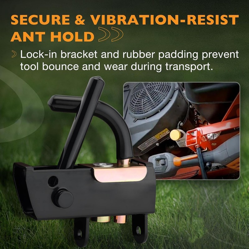 Mower Trimmer Rack Lockable For Most Walk-Behind Stand-On & ZTR Lawn Mower Black gallery