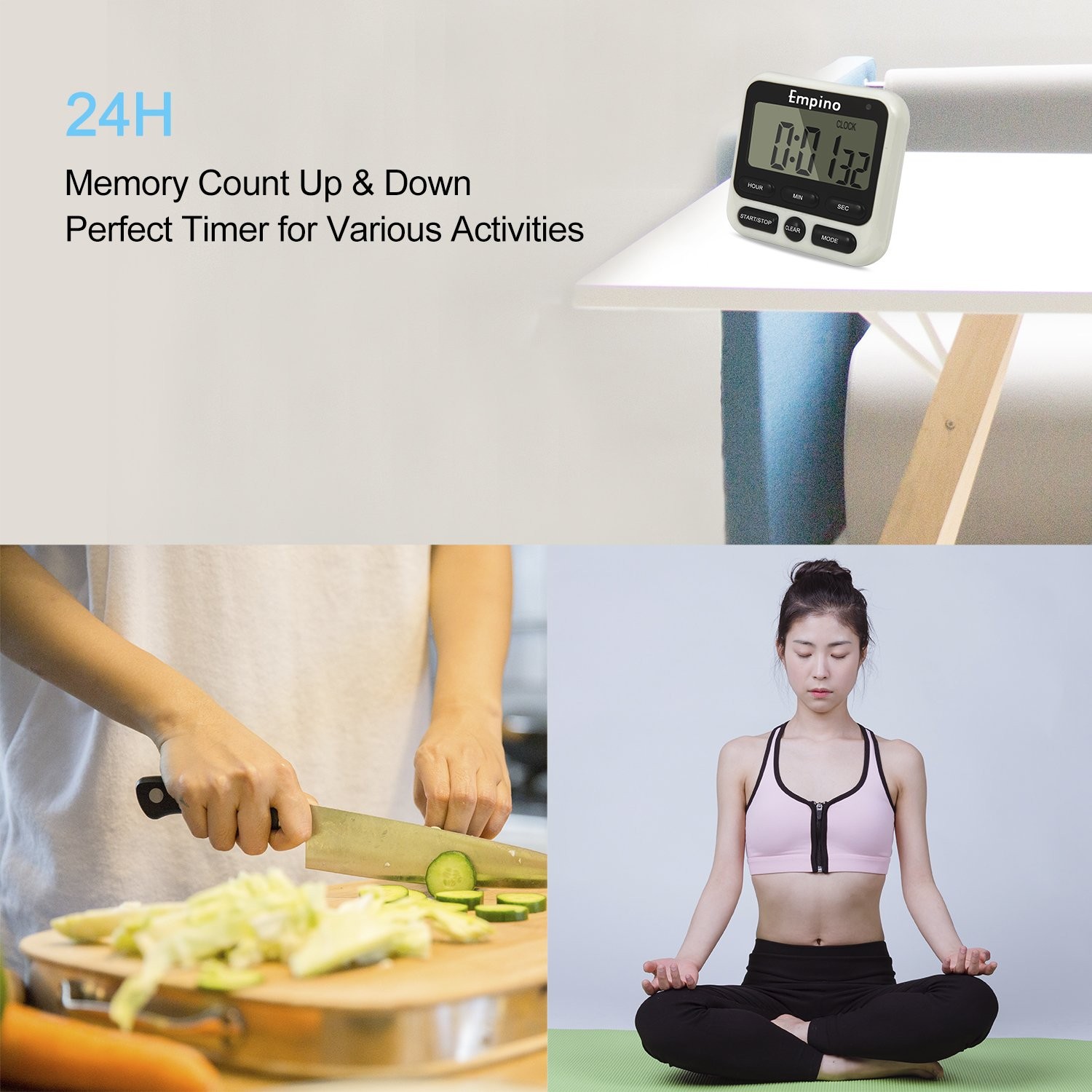 Digital Kitchen Timer - Upgraded 24-Hours Cooking Timer Clock Countdown Multi... gallery