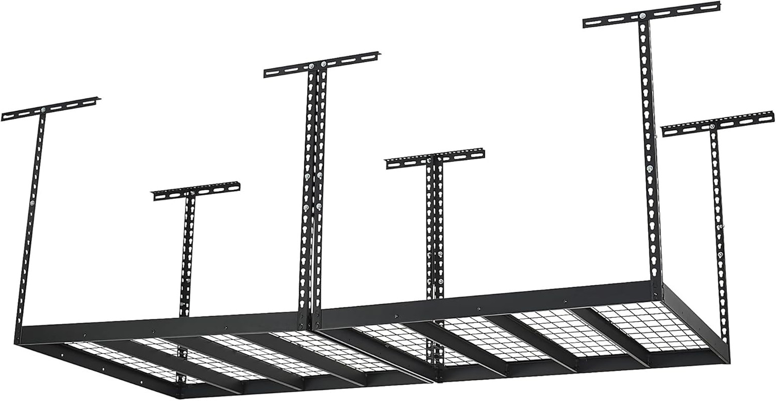 Overhead Garage Storage Rack — Adjustable Height, 96In.L X 48In.D X 23–37In.H gallery