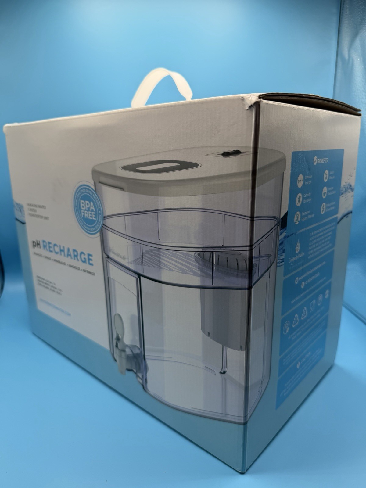 pH RECHARGE Alkaline Water Countertop Filter System — 3.3 Gallon — NEW gallery