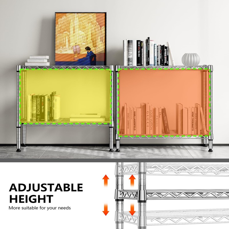 MZG 220lb Chrome 2-Tier Wire Storage Shelf for Kitchen, Pantry, Laundry, Garage gallery