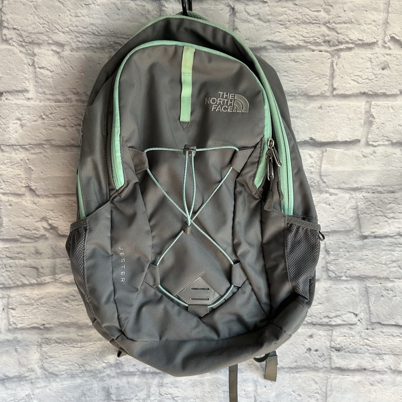 PREOWNED THE NORTH FACE JESTER BACKPACK GREY BLUE BAG