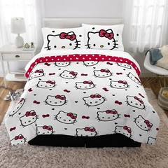 HELLO KITTY 2-PC Reversible Bedding Set Kids Comforter Pillowcase Twin/Full GIFT