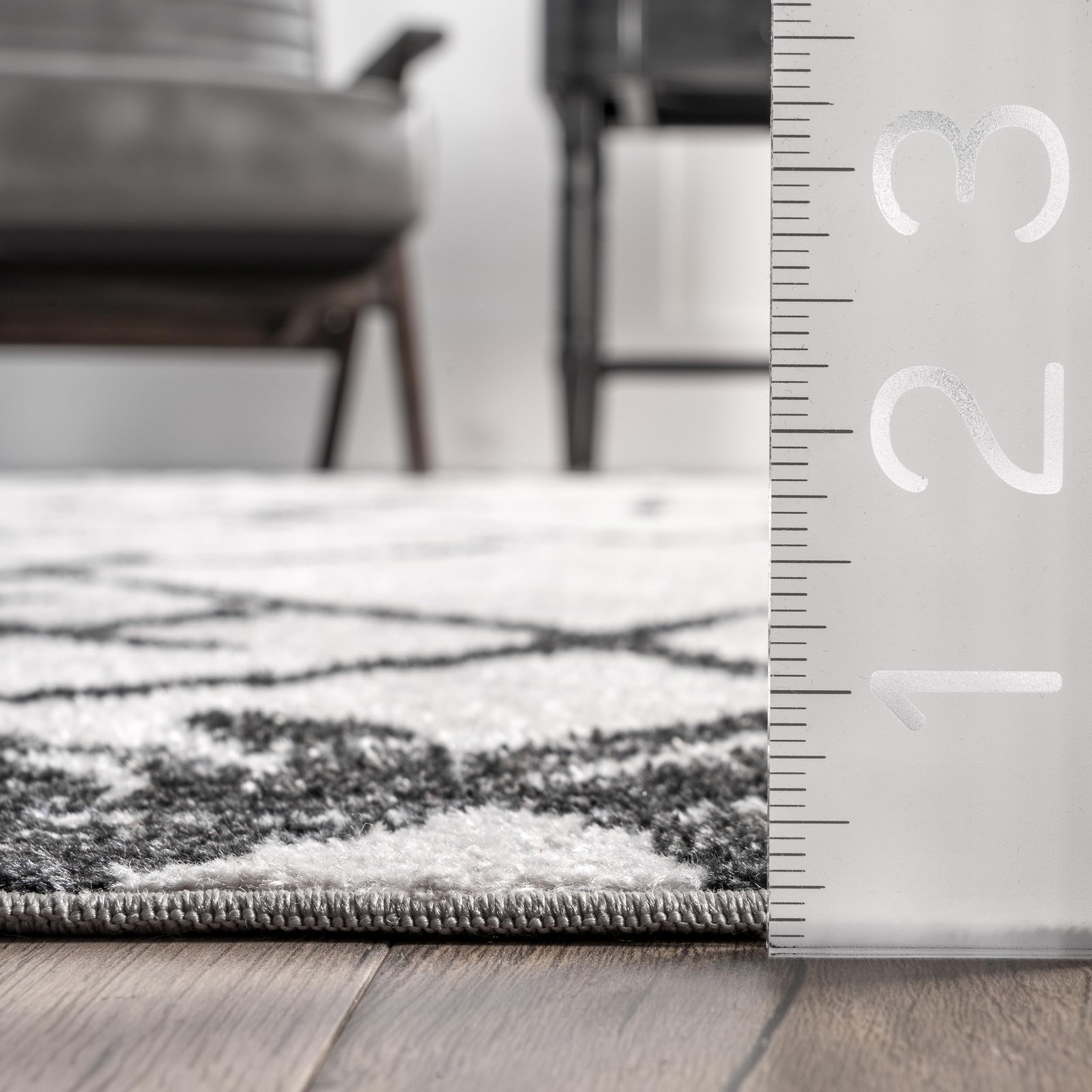 Nuloom Machine Washable Tribal Trellis Area Rug 6 7 X 9 Grey Kkon gallery