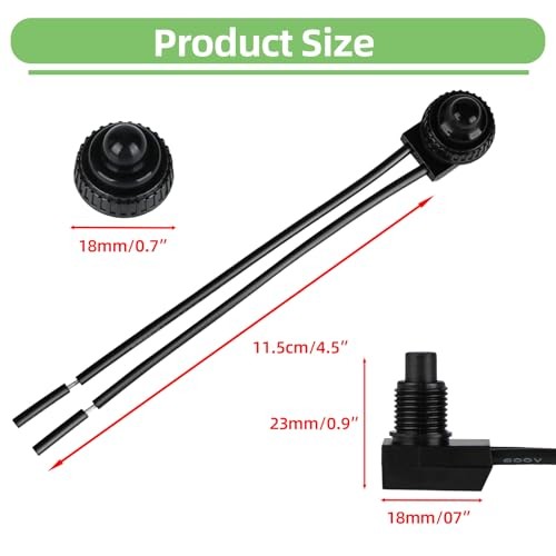 PCS Waterproof RV Push Button Switch 1V ON/Off SPST Switch for 2 Red gallery