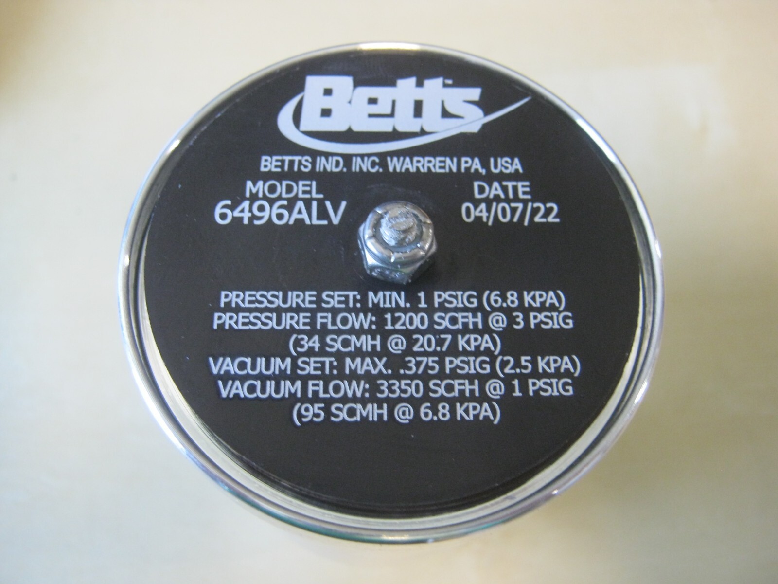 NEW Betts 6496ALV 406 Style Normal Vent Aluminum W/ Viton A Seals gallery