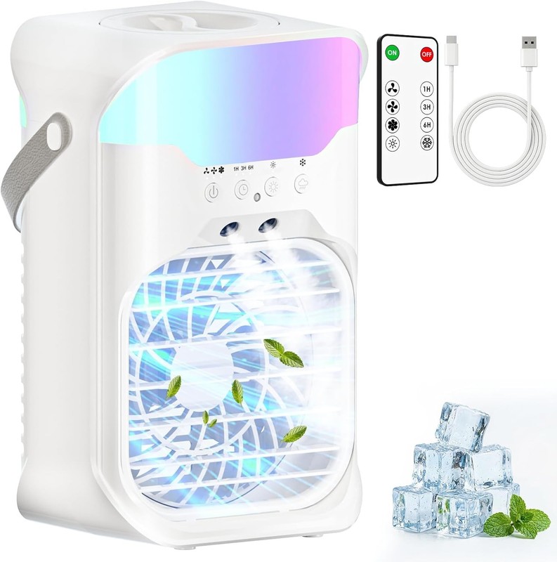 Compact Evaporative Air Conditioner: Remote Control, 55dB & 3 Speed Settings gallery