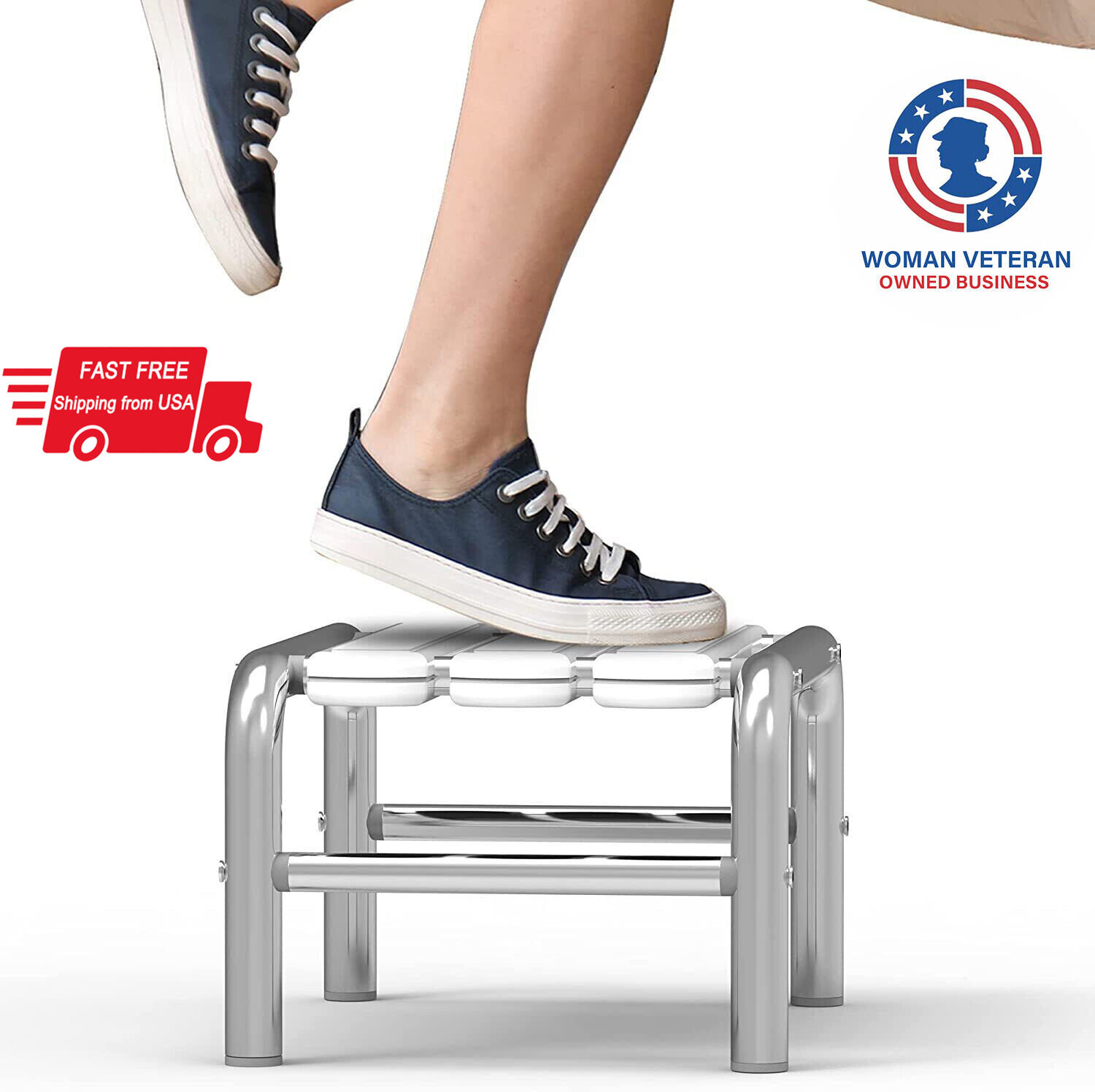 Stainless Steel Constructed Heavy Duty Metal Step Stool 300lbs Loading 5in/ 9in gallery