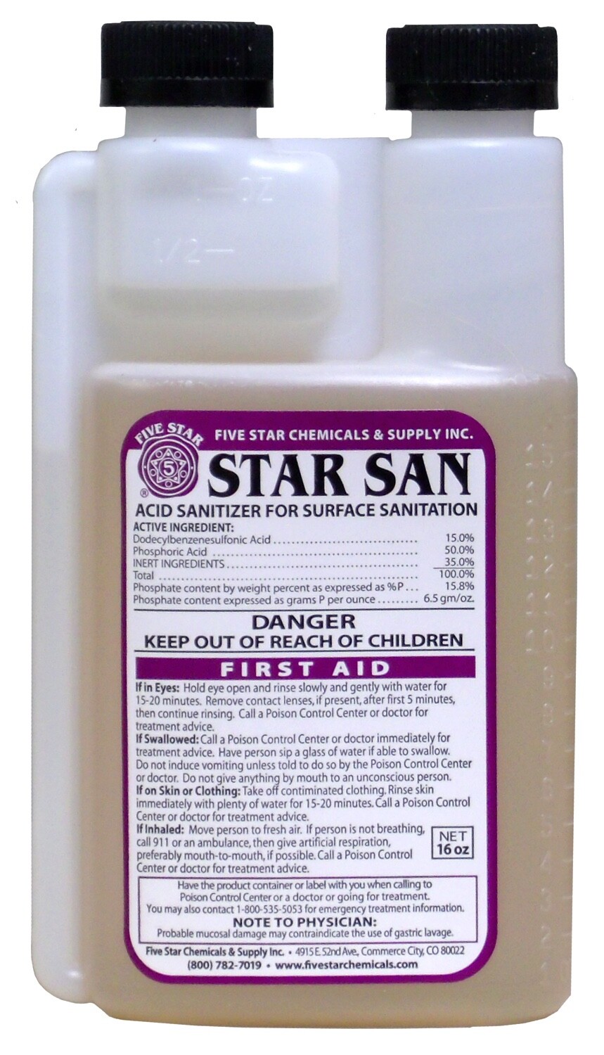 Five Star | Star San No-Rinse Sanitizer for Home Brewing Wine and Beer - 16 oz gallery