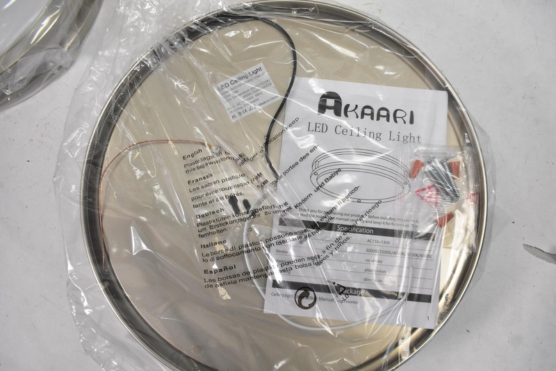 AKAARI LED Ceiling Light 2-Pack 11in Flush Mount 36W Dimmable 3000-6000K Nickel gallery