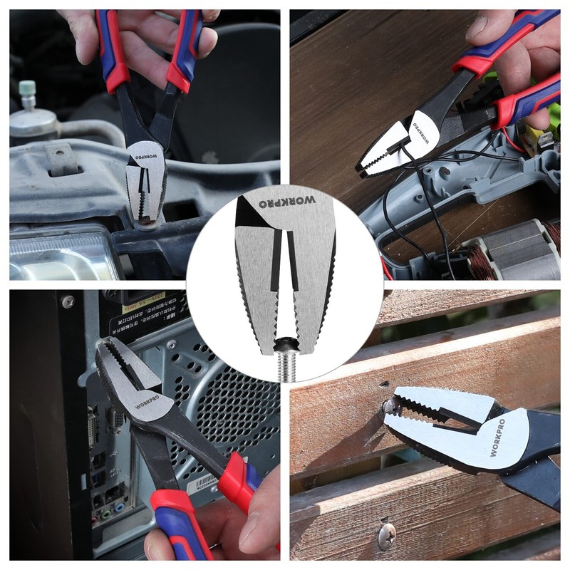 WORKPRO 8-inch Screw Extractor Plier Stripped Screw Remover Tool Linesman Pliers gallery