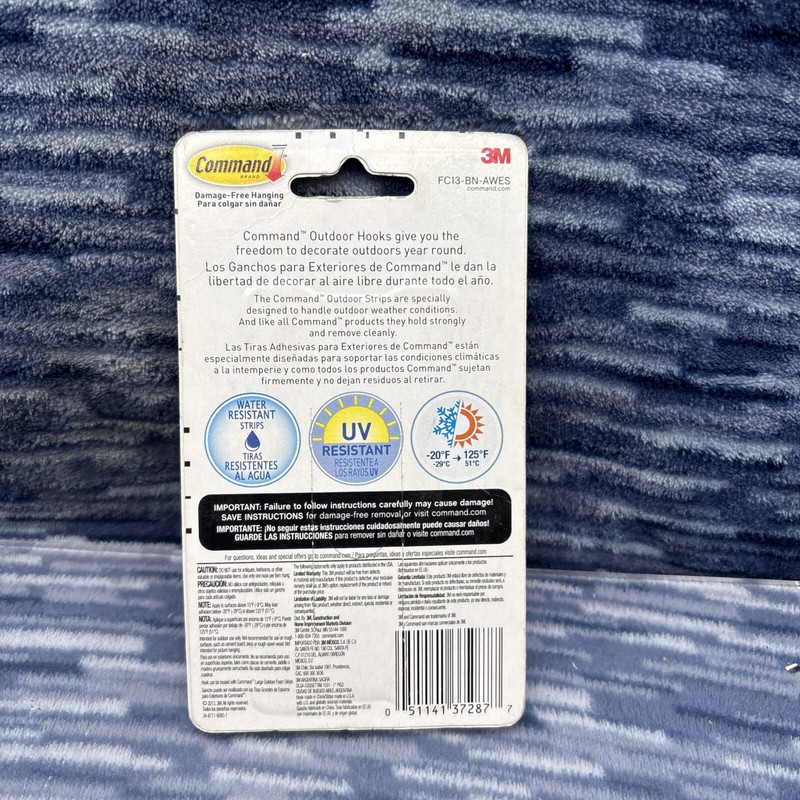 3M Command Outdoor Large Metal Hook, Foam Strips, 5Lb Hold {Wall 1} gallery