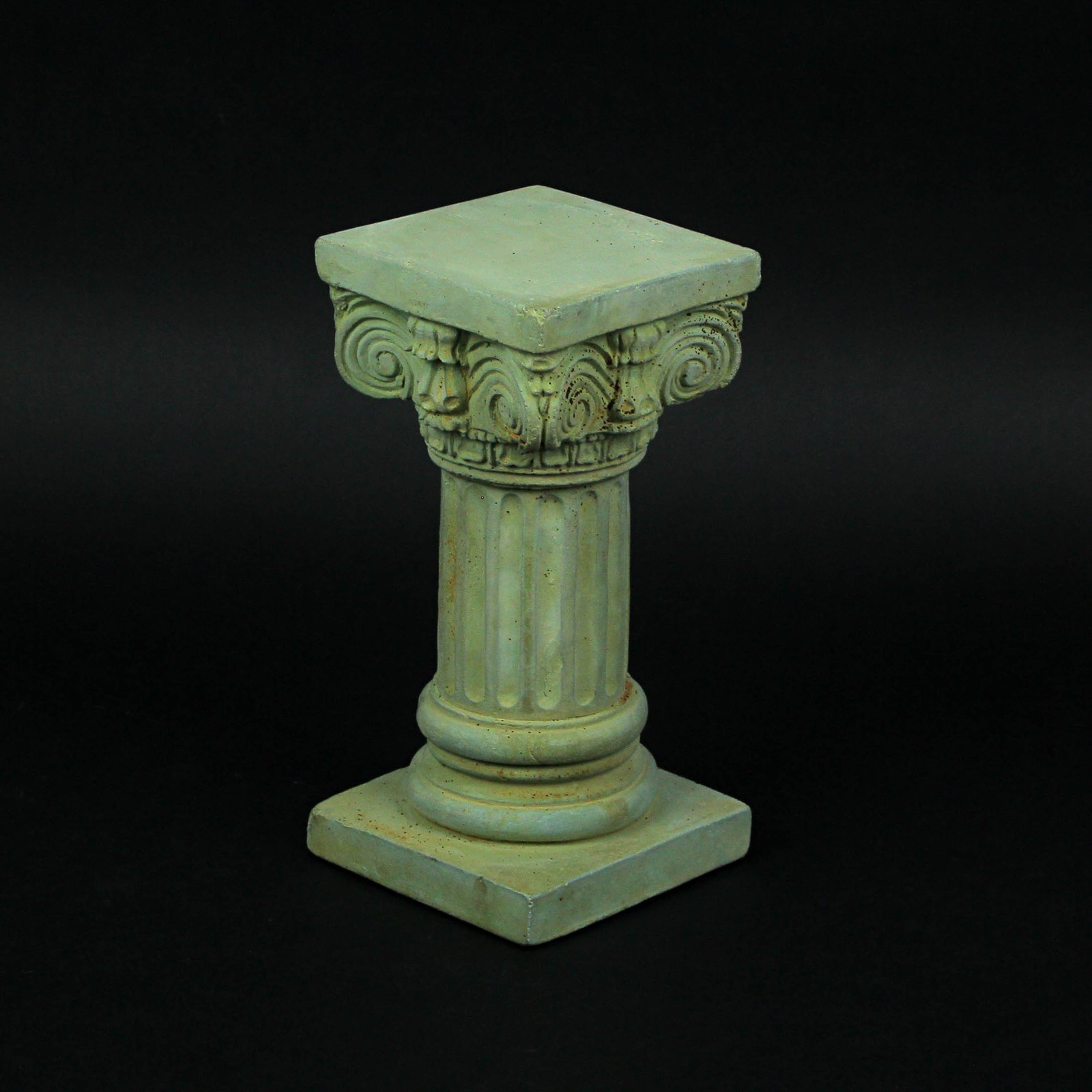 Verdigris Finish Solid Concrete Roman Ionic Column Pillar Pedestal 8.25 Inch gallery