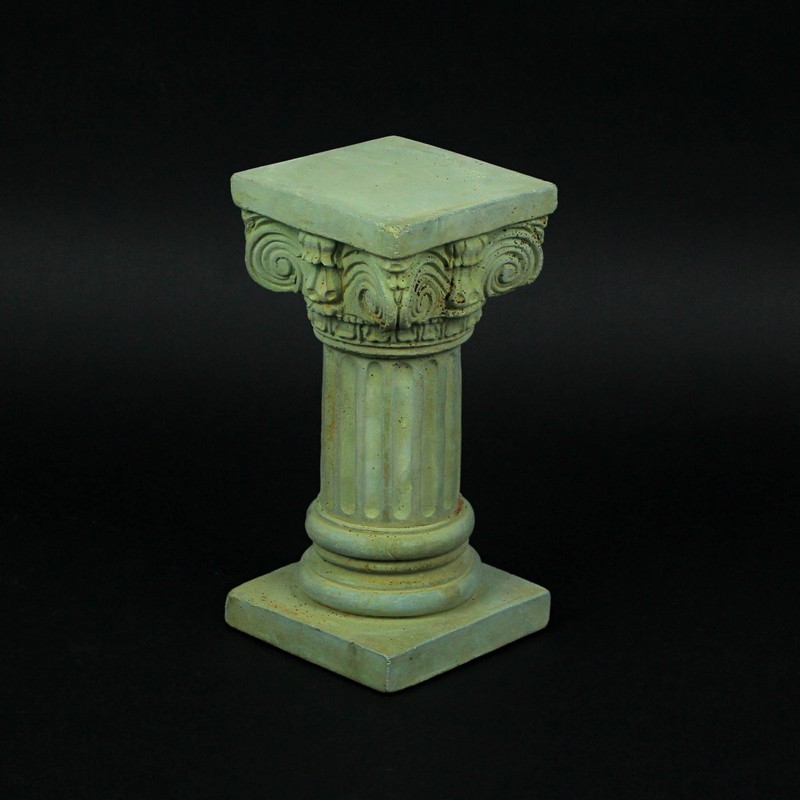 Verdigris Finish Solid Concrete Roman Ionic Column Pillar Pedestal 8.25 Inch gallery