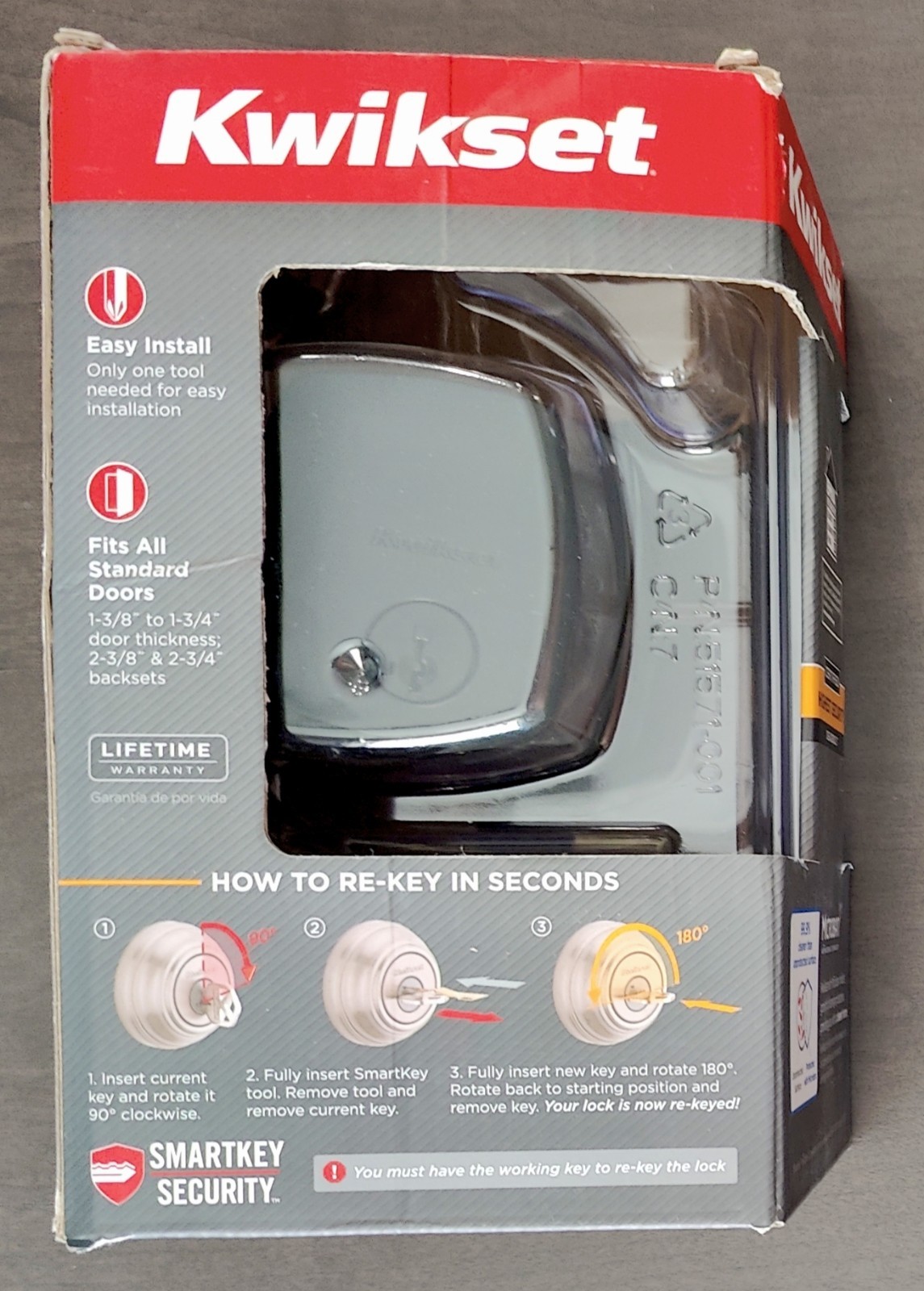 Kwikset Midtown Modern Exterior Keyed Front Entry Deadbolt Lock Matte Black NEW gallery