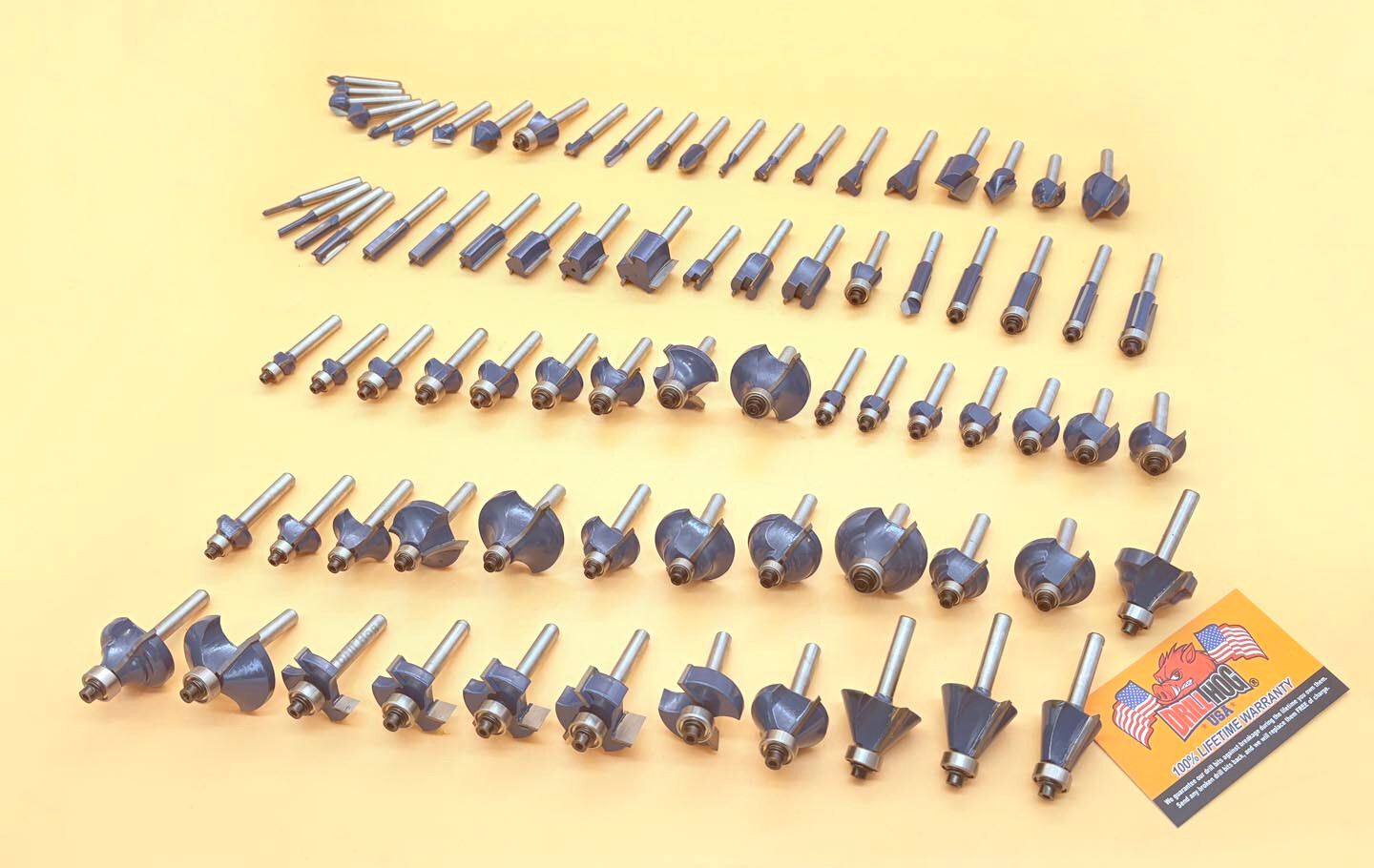 Drill Hog® 80 Pc Carbide Router Bit Set Tungsten Woodworking Lifetime Warranty gallery