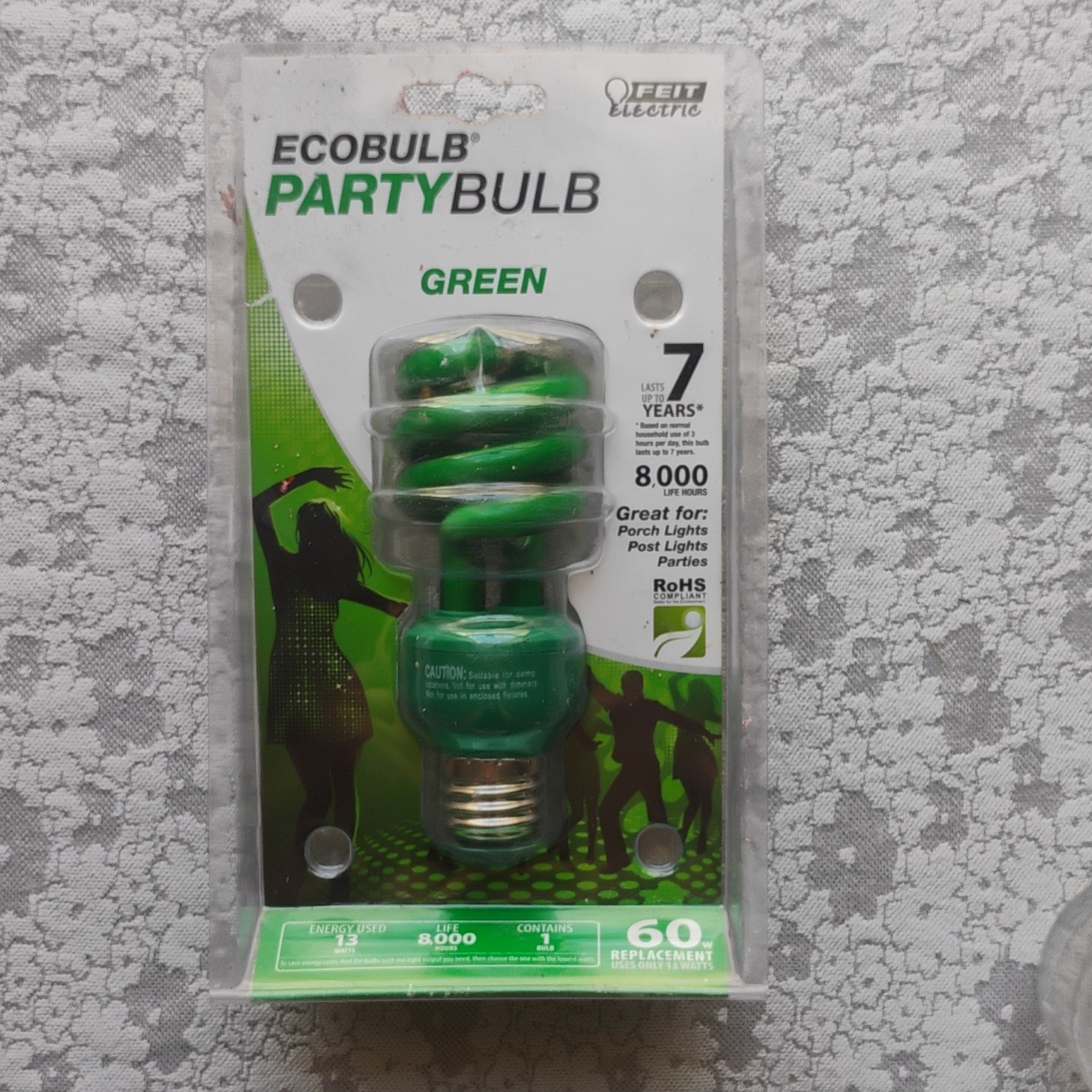 Feit Electric Ecobulb Party Bulb Green Spiral 13W CFL Energy Saving 8000 Hours gallery
