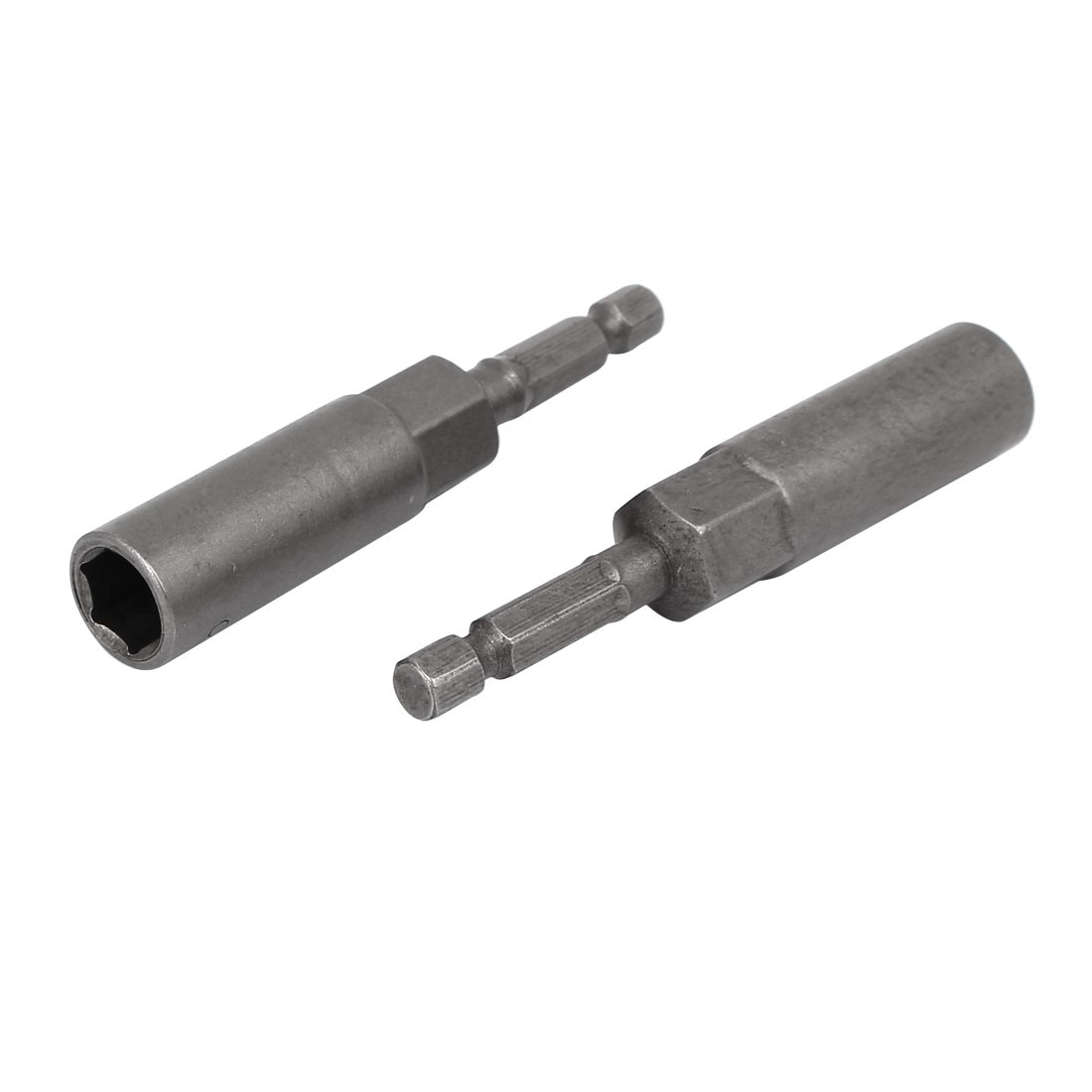 5 Pcs 81mm Length 1/4" Hexagonal Deep Socket Nut Gray gallery