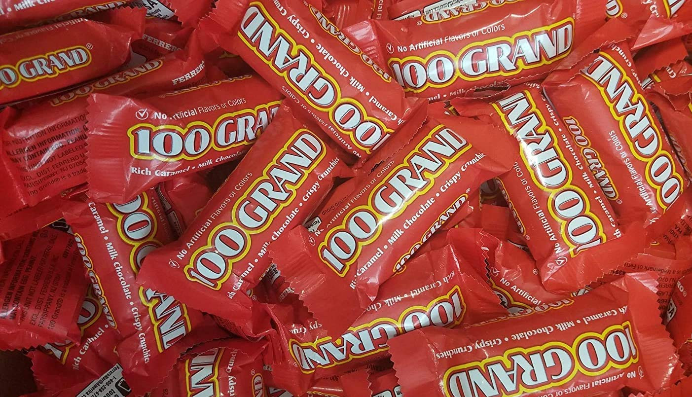 100 GRAND Milk Chocolate & Caramel, Fun Size Candy Bars (2 Pounds Bag) On Sale! gallery