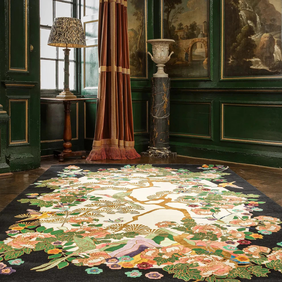 Wendy Morrison Mount Orient Nature Rug Hand-Tufted Chinoiserie Floral Wool Carpe gallery