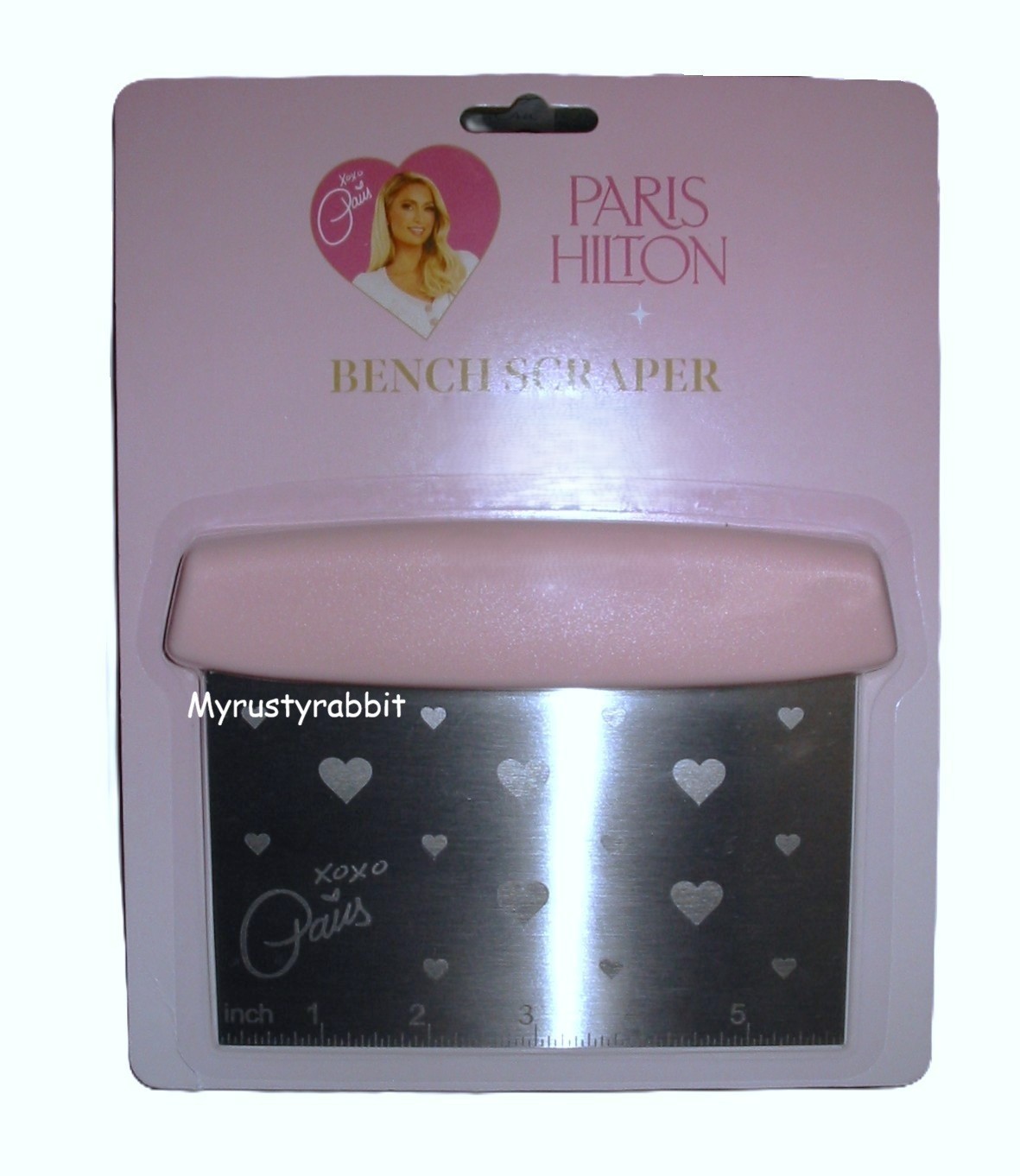 Paris Hilton Bench Scrapper w HeARTS - Kitchen Gadget Stainless Steel - NEW gallery