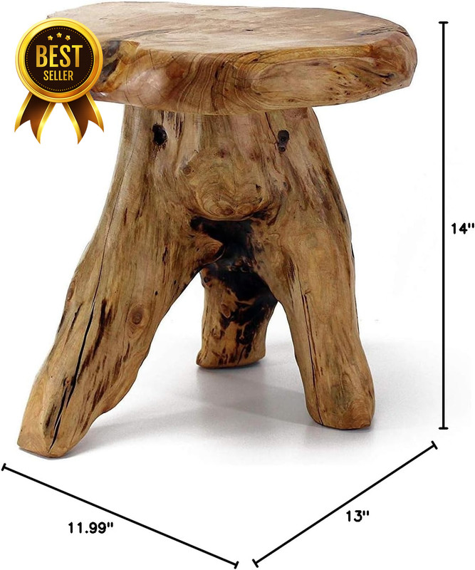 Natural Cedar Stump Stool, 14" End Table, Live Edge Side Table, Plant Stand, Sma gallery