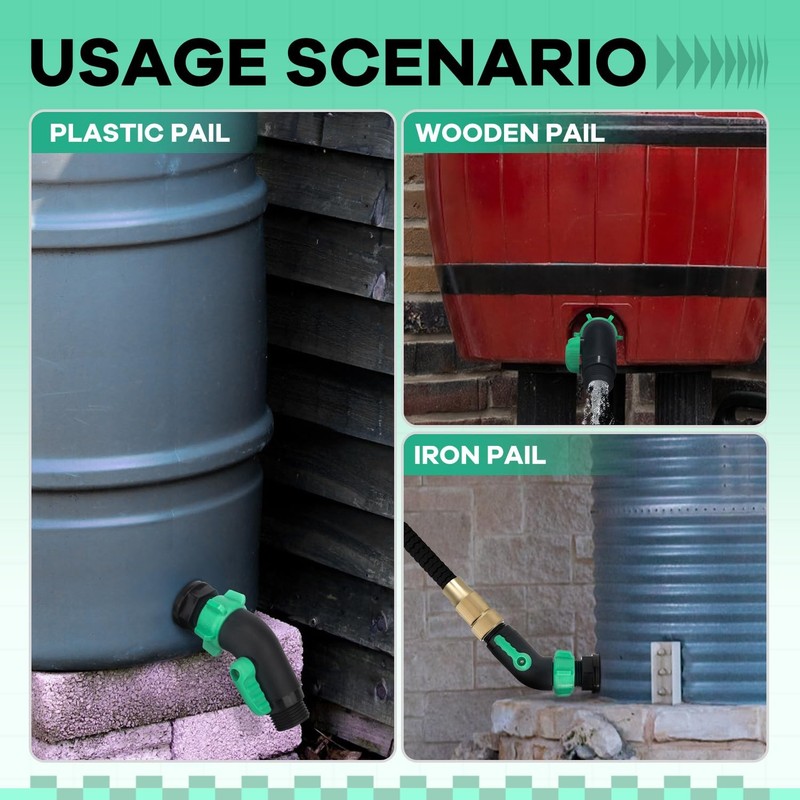 Rain Barrel Spigot Kit 2 Pack High Flow, 3/4" GHT Heavy Duty Plastic Water Ba... gallery