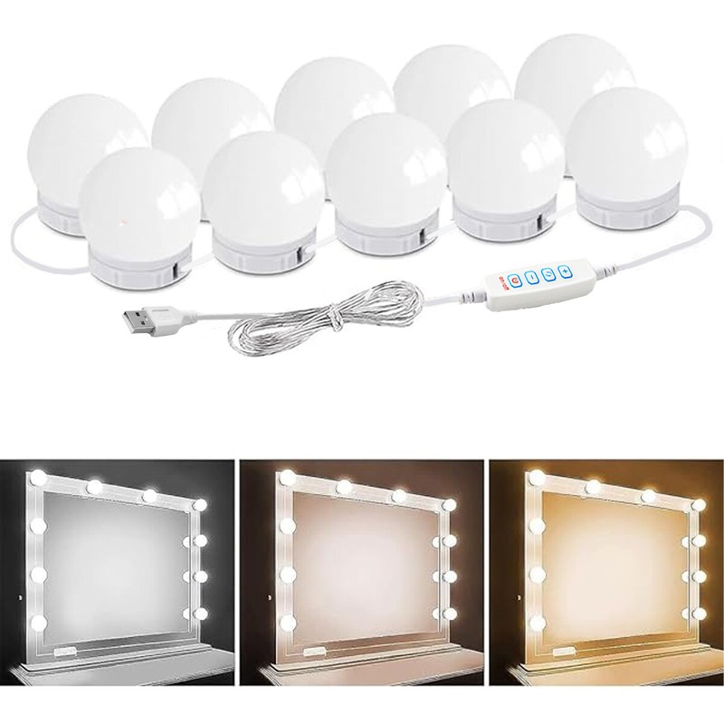 Neutral light Warm light Positive white light makeup Tricolor 10 LED Meet the gallery