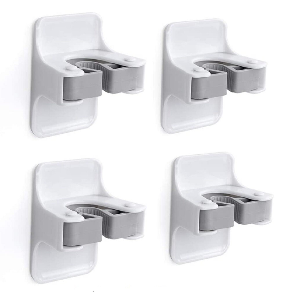 4-Pack Self-Adhesive Broom Holder Set – Wall-Mounted Mop and Broom Gripper Racks gallery