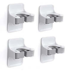 4-Pack Self-Adhesive Broom Holder Set – Wall-Mounted Mop and Broom Gripper Racks