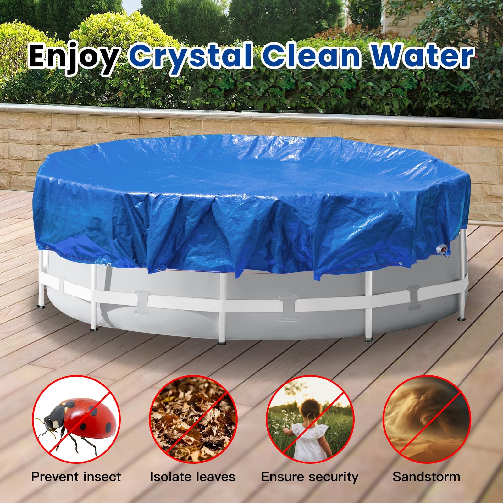 24 Ft Round Heavy Duty Winter Pool Cover,for 21ft Above Ground Pool,Cold and ... gallery