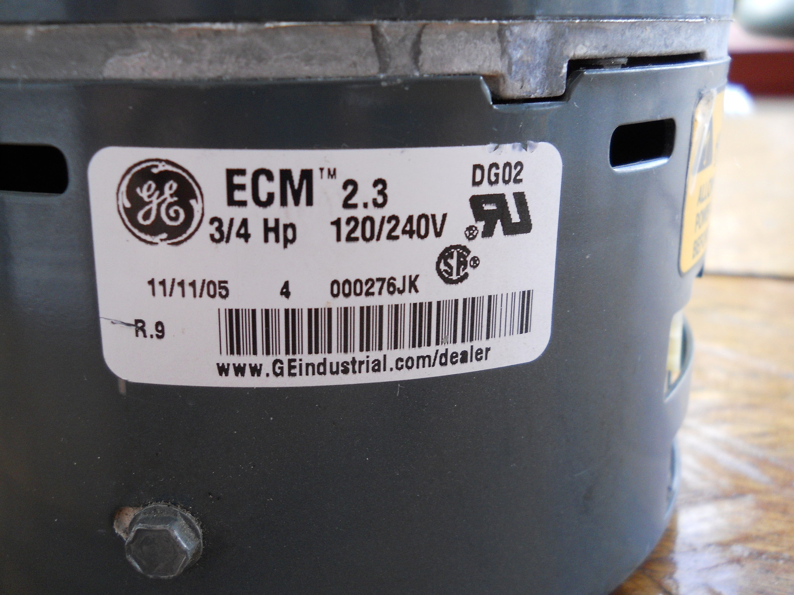 GE 3/4 HP Blower Motor 5SME39SL0891 Model# 622024-0 gallery