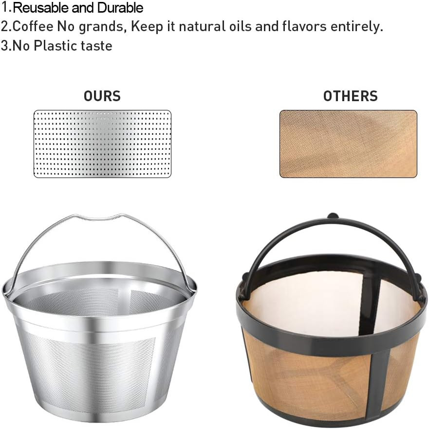 Reusable 4-5Cup Basket Replacement Coffee Filters- Stainless Steel Permanent Cof gallery