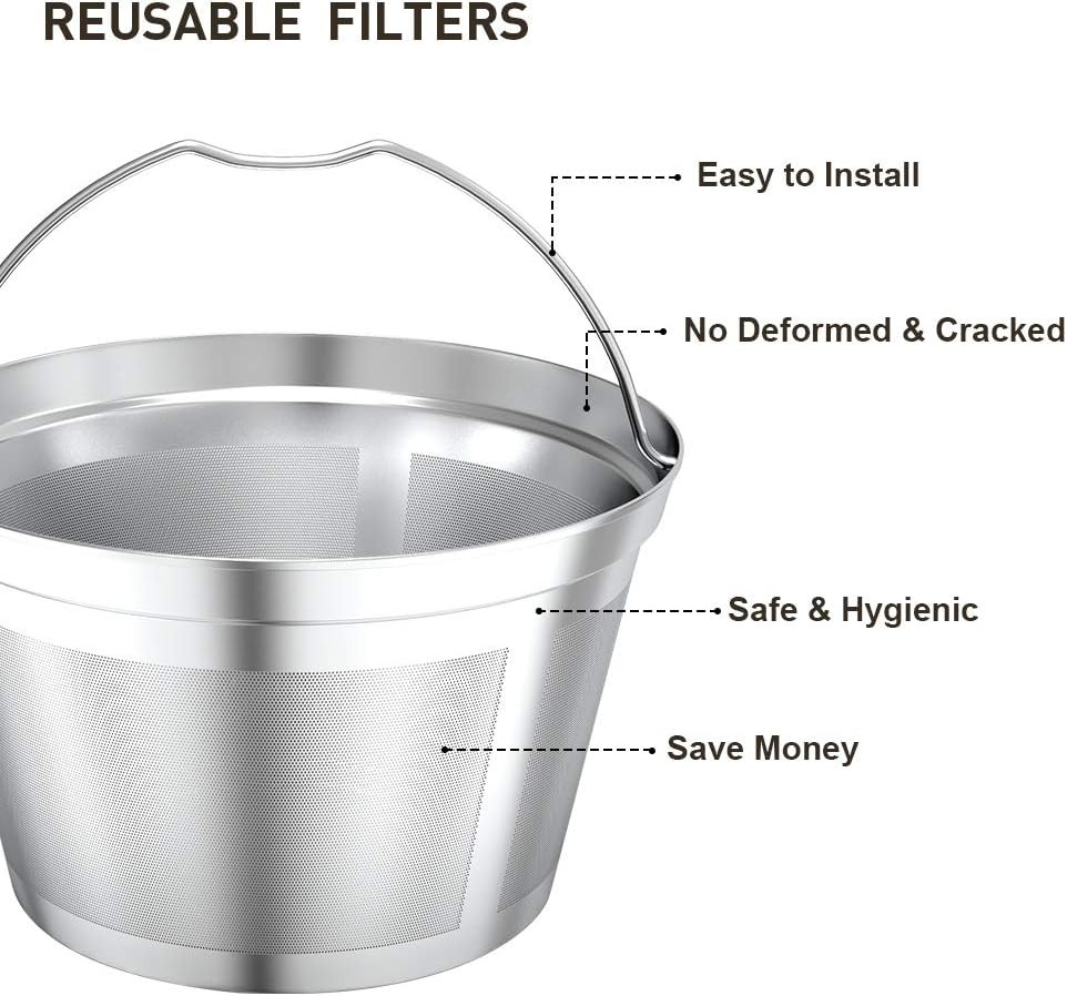 Reusable 4-5Cup Basket Replacement Coffee Filters- Stainless Steel Permanent Cof gallery