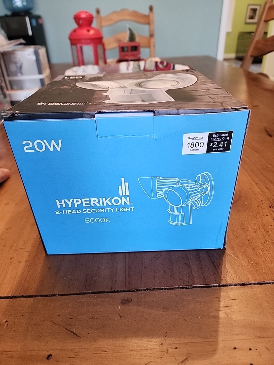 Hyperikon 2-Head LED Motion Security Light 1800 Lumens never used, open box 20w gallery