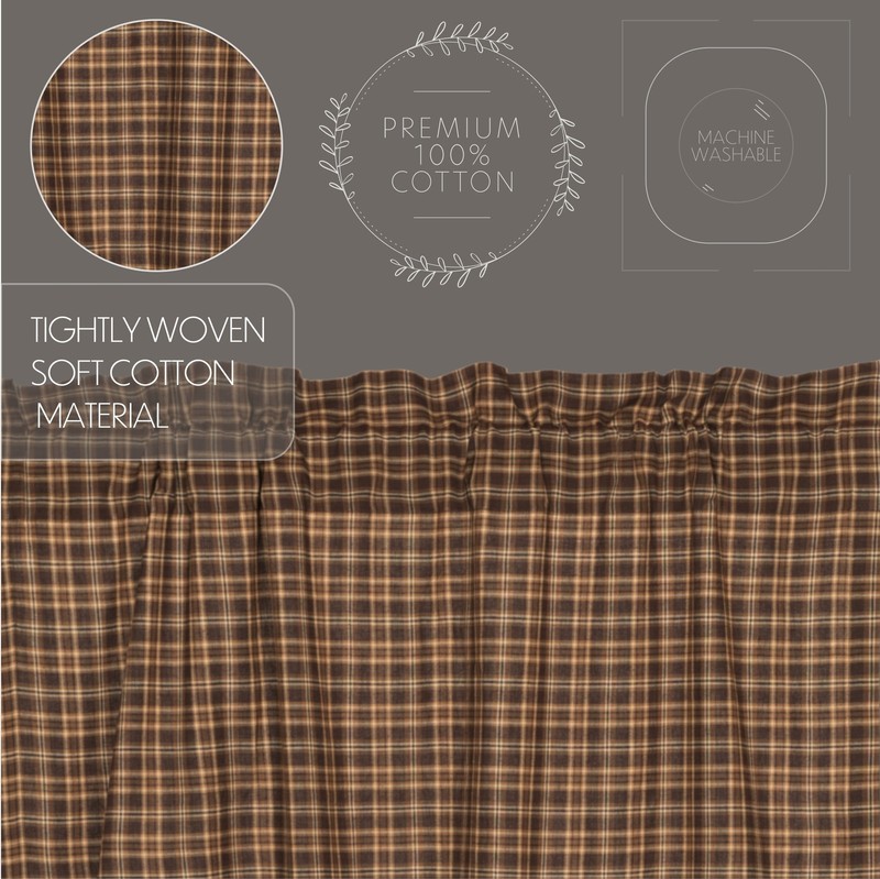 Rustic 84"x40" Panel Pair Brown Rod Pocket Prescott Window Curtains VHC Brands gallery