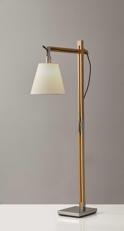 61" Natural Solid Wood Task With White Cotton Shade gallery
