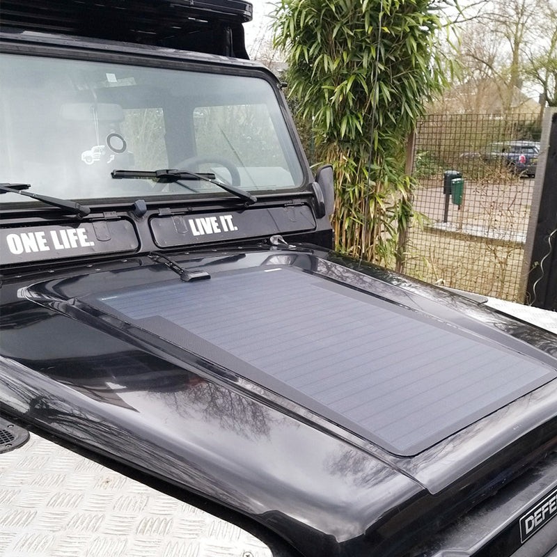 Good 75W 12V Bonnet Flexible Solar Panel for Land Rover Defender 110/90 Campers gallery