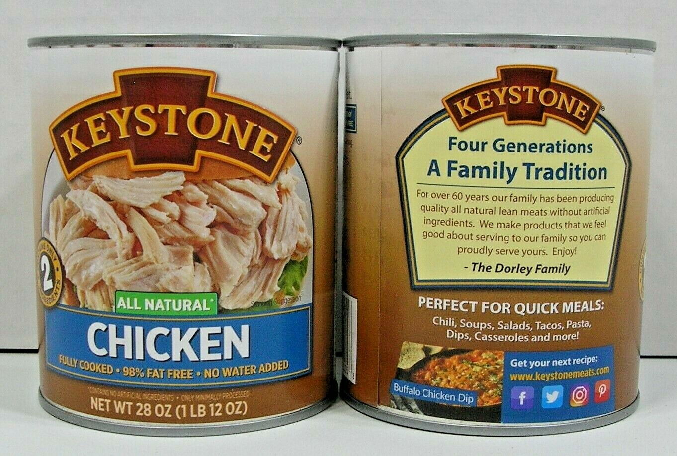 (8 Cans) Keystone Chicken **ALL NATURAL - NO PRESERVATIVES - FULLY COOKED** 28oz gallery