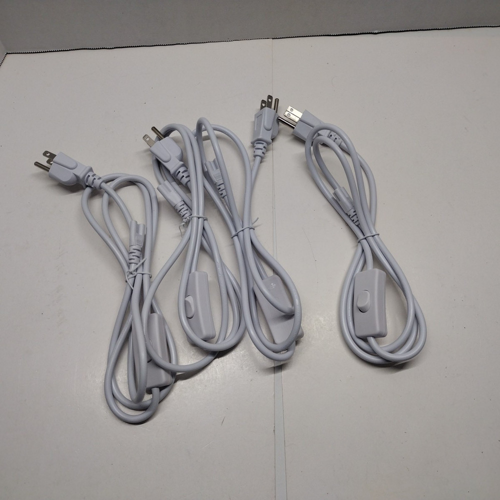 4 PCS 5FT POWER CABLE With Switch For PC T8 T5 Integrated LED Tube Light 3 PIN