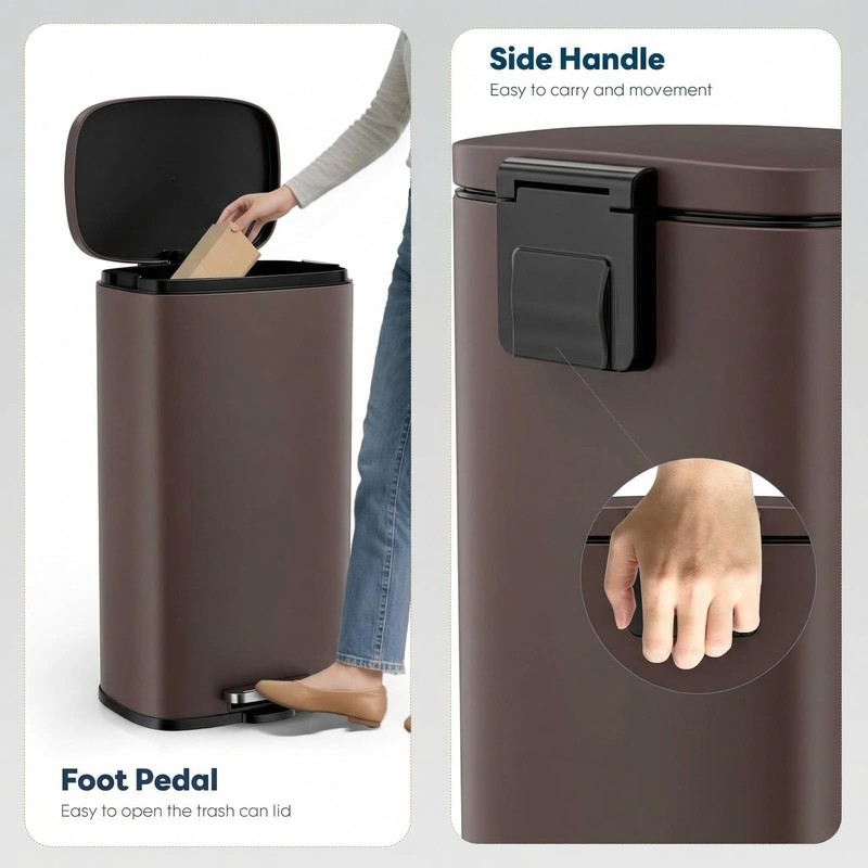 Comfycorner 8 Gal Kitchen Trash Can 30L Recycling Or Garbage Bin Brushed gallery
